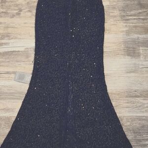 Gorgeous Navy Blue Sequin Evening Gown